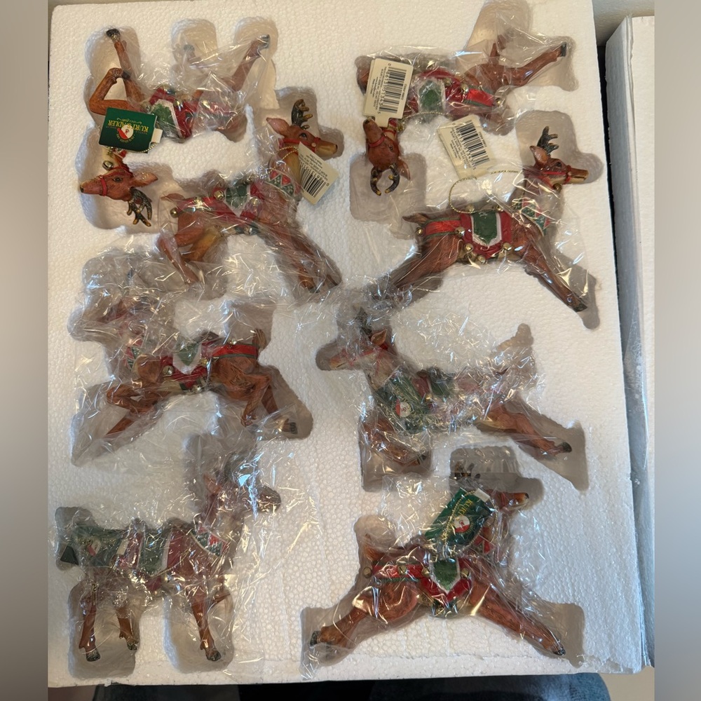 Festive Reindeer Ornaments - Brown and Green
